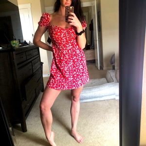 Red Floral Dress